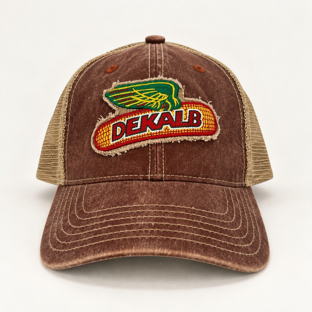 DeKalb Gorpcore Trucker Hat Mens OSFA Brown Mesh Snapback Farmcore Retro